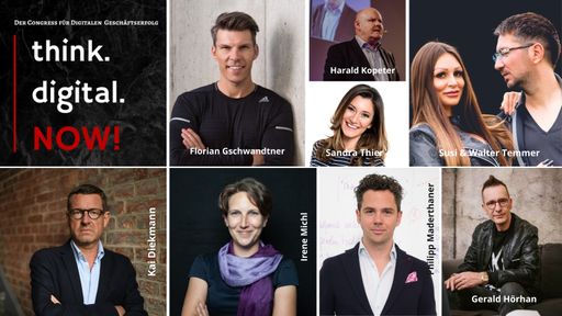 Vorschau Bild von Florian Gschwandtner, Walter und Susi Temmer, Kai Diekmann, Irene
Michl, Gerald Hörhan und Philipp Maderthaner bei think.digital.NOW!