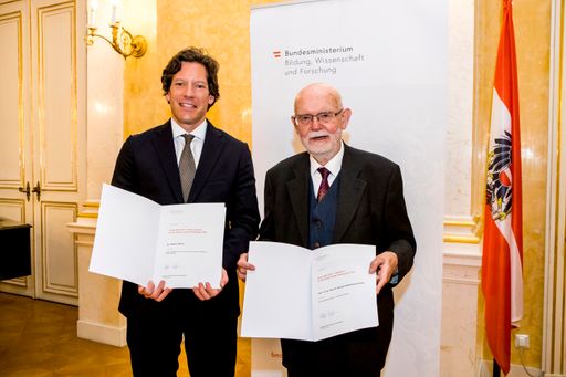 Die beiden Preisträger Dr. Jakub S. Beneš (links)
und Prof. Dr. Richard Saage