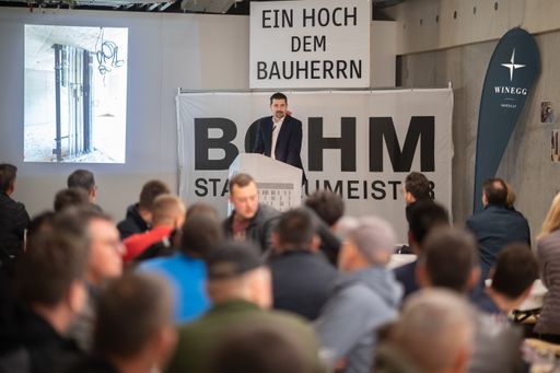 Eröffnung der Gleichenfeier durch Herrn Ing. Christian Los (BÖHM
Stadtbaumeister)