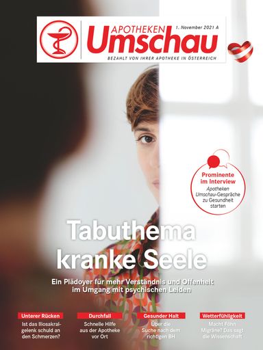 Titelbild Apotheken Umschau A November 2021/ Ausgabe Österreich
Die Verwendung dieses Bildes ist für redaktionelle Zwecke
honorarfrei, es darf jedoch nur im Zusammenhang mit dieser
Pressemeldung und mit vollständigem Bildrechtehinweis veröffentlicht
werden. / Weiterer Text über ots und www.presseportal.de/nr/52678 /
Die Verwendung dieses Bildes ist für redaktionelle Zwecke unter
Beachtung ggf. genannter Nutzungsbedingungen honorarfrei.
Veröffentlichung bitte mit Bildrechte-Hinweis.