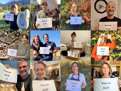 Vorschau Bild von Teilnehmerinnen und Teilnehmer der Kampagne "Von
mir zu dir". Regionale Produzentinnen und Produzenten aus Österreich