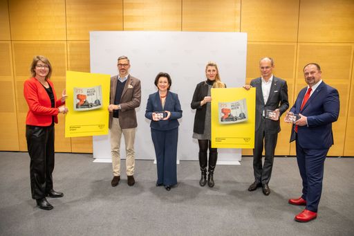  Präsentation der Sonderbriefmarke zum 100-jährigen
Jubiläum der Messe Wien