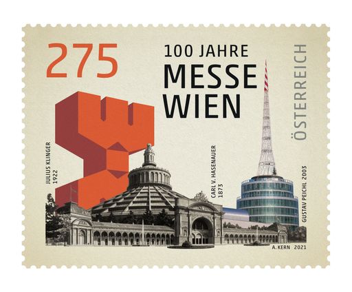 Vorschau Bild von Sonderbriefmarke zum 100-jährigen Jubiläum der
Messe Wien