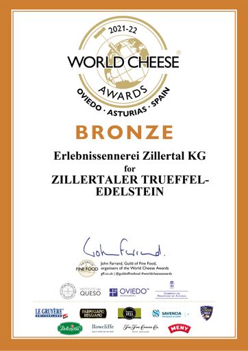 Vorschau Bild von Urkunde World Cheese Wards
