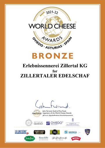 Vorschau Bild von Urkunde World Cheese Awards