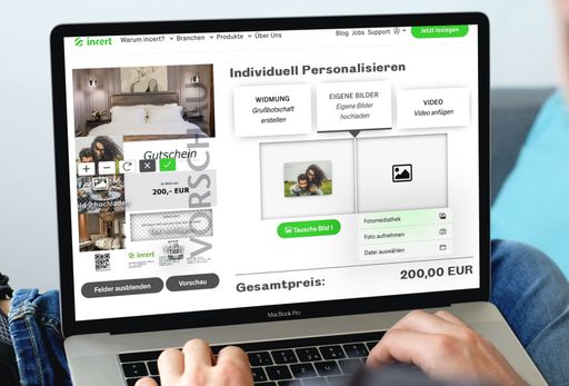 Gutscheinsystem mit Bild, Text und
Videopersonalisierung