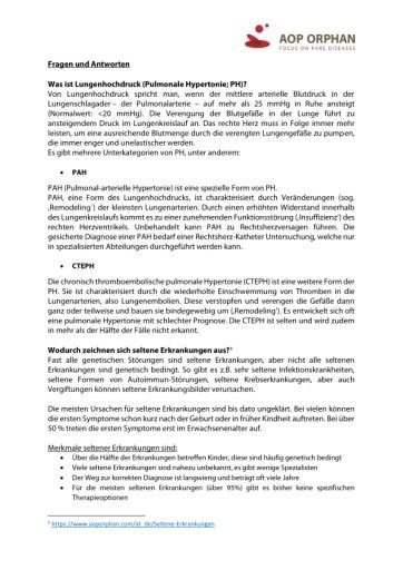 Vorschau Bild von Fragen und Antworten zu PH und PAH