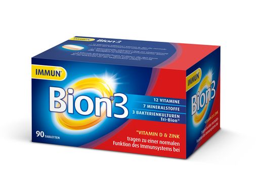 Bion3 IMMUN* ist eine spezielle 3in1-Tablette mit einer
Kombination aus Bakterienkulturen, Mineralstoffen und Vitaminen. /
Weiterer Text über ots und www.presseportal.de/nr/13483 / Die
Verwendung dieses Bildes ist für redaktionelle Zwecke unter
Beachtung ggf. genannter Nutzungsbedingungen honorarfrei.
Veröffentlichung bitte mit Bildrechte-Hinweis.