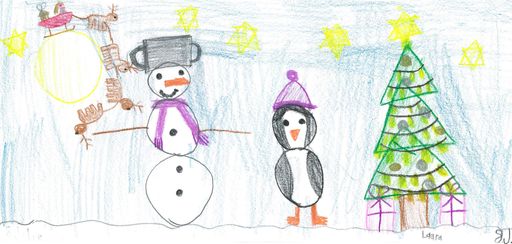 Vorschau Bild von Die Zeichnung von Laura (8 Jahre) schmückt die
Weihnachtskarte von GOURMET Kids.