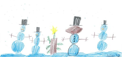 Vorschau Bild von Der Schneemann-Gourmelino von Julian, 7 Jahre, ist
das Motiv der heurigen Weihnachtskarte von GOURMET Care.