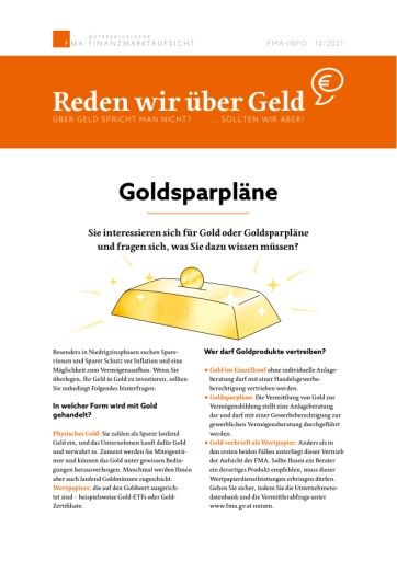 Vorschau Bild von "Reden wir über Geld": Goldsparpläne