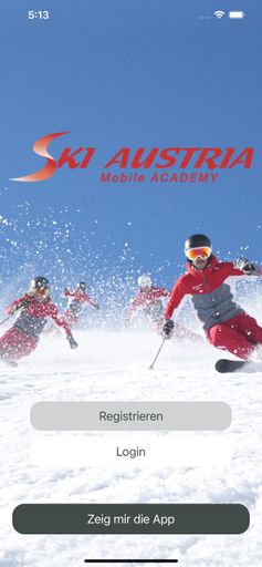  Startseite App 'Ski Austria Mobile Academy'