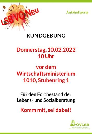  Ankündigung der Kundgebung des ÖVLSB
