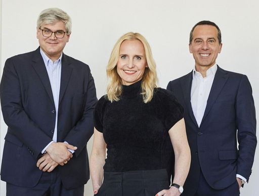  Geschäftsführer der Blue Minds Group Eveline
Steinberger-Kern, Christian Kern und Bernhard Raberger