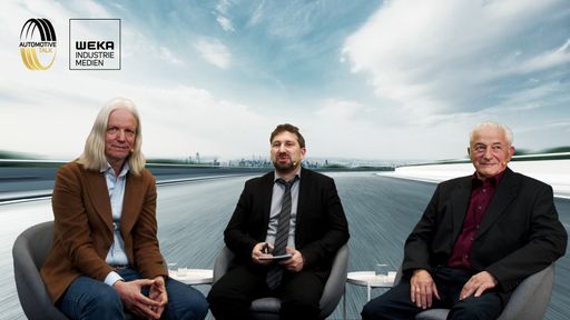 Prof. Sebastian Kummer (l.) und Prof. Hermann
Knoflacher (r.) diskutierten im Automotive Talk mit Ludwig Fliesser
über den Lobautunnel, Verkehr und Straßenbau.