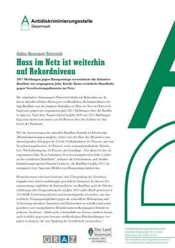 Vorschau Bild von Presseaussendung mit gesamter Statistik