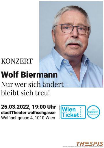Vorschau Bild von Ankündigung Konzert von Wolf Biermann in Wien