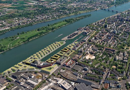 Übersichtsfoto Zollhafen Areal in Mainz