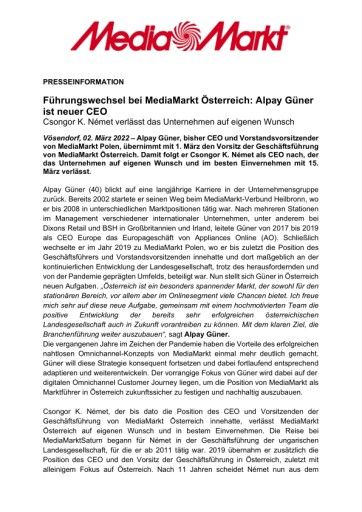 Vorschau Bild von 220302_PA_MM_Personalia_Führungswechsel bei MediaMarkt Österreich