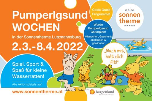  Vom 2. März bis 8. April dreht sich in der
Sonnentherme und dem Hotel Sonnenpark wieder alles um die Themen
Gesundheit, Bewegung und Ernährung.