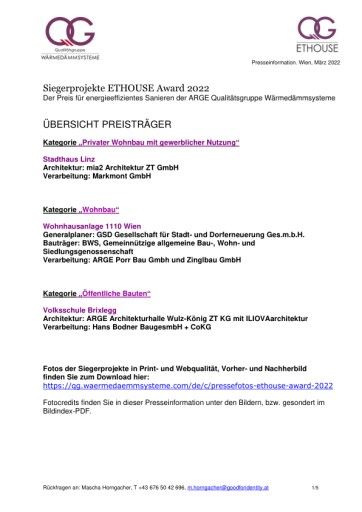  Projektbeschreibung Siegerobjekte ETHOUSE Award 2022