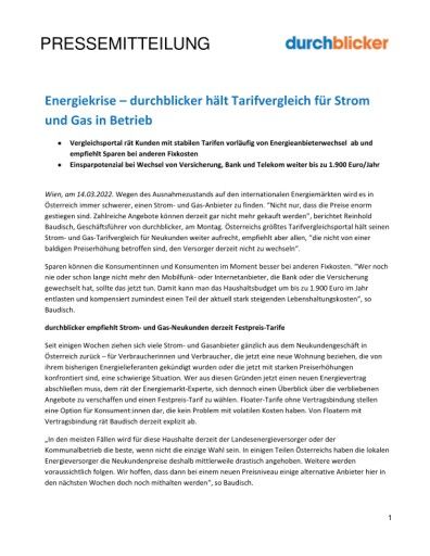 Vorschau Bild von Krise am Energiemarkt