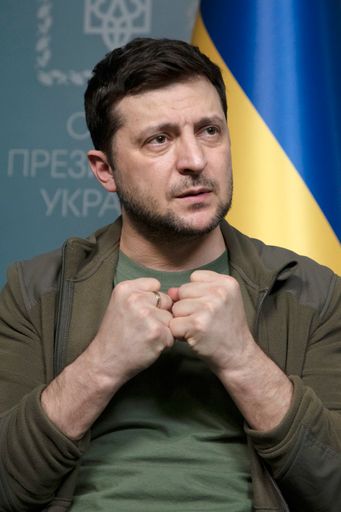 Vorschau Bild von Wolodymyr Selenskyj bei internationaler Pressekonferenz im
Marienpalast. Kiew, 03.03.2022 / Weiterer Text über ots und
www.presseportal.de/nr/9021 / Die Verwendung dieses Bildes ist für
redaktionelle Zwecke unter Beachtung ggf. genannter
Nutzungsbedingungen honorarfrei. Veröffentlichung bitte mit
Bildrechte-Hinweis.