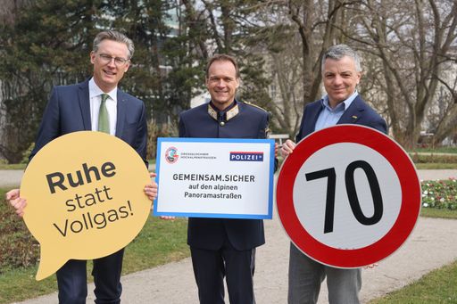 Vorschau Bild von Start der neuen Verkehrssicherheitsaktion von
Großglockner Hochalpenstraßem AG, ÖAMTC und Polizei.