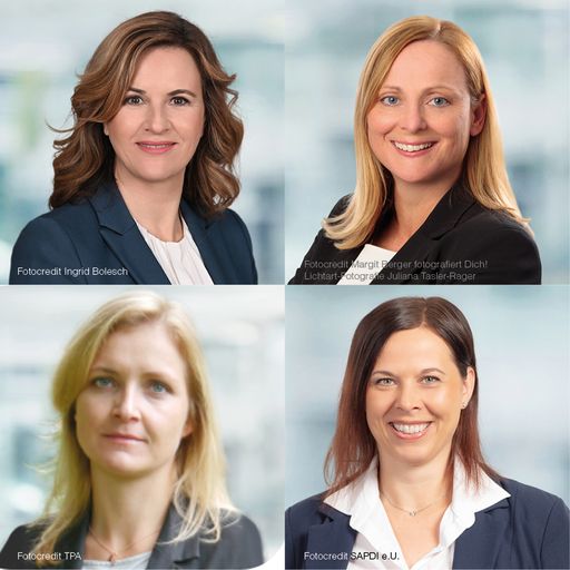 Von links oben im Uhrzeigersinn: Astrid
Ebenwaldner, Andrea Harrer-Malaschofsky, Kerstin Rauch und Marina
Mittermaier