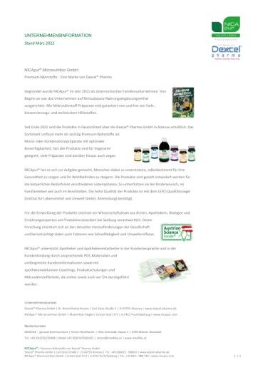 Vorschau Bild von Unternehmensinformation NICApur