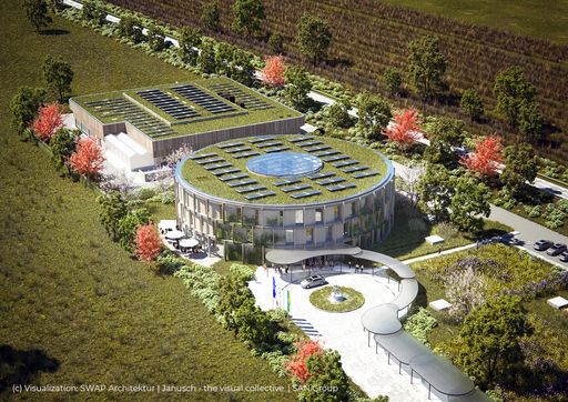  SAN Biotech Park, in Herzogenburg, künftige globale
Firmenzentrale der SAN Group, Fertigstellung im Winter 2023/24;