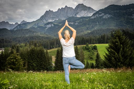 Vorschau Bild von Bei Yoga, Workshops und Wanderungen finden die
TeilnehmerInnen des Glücks-Gipfels zum eigenen Glück