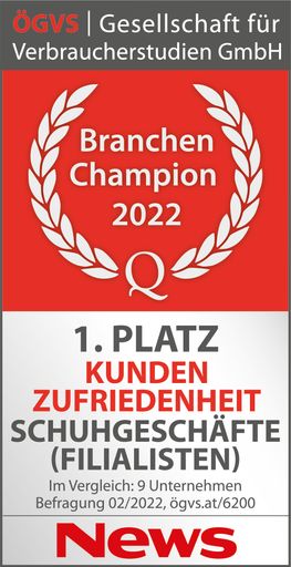 Vorschau Bild von ÖGVS-Branchen-Champion 22: 1. Platz bei
Kundenzufriedenheit im stationären Handel