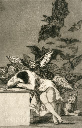Vorschau Bild von Ausstellung "Alfred Kubin. Bekenntnisse einer
gequälten Seele" im Leopold Museum: FRANCISCO DE GOYA 1746–1828, Der
Schlaf der Vernunft gebiert Ungeheuer (Blatt 43/80), aus dem Zyklus
Los Caprichos, um 1799, OÖ Landes-Kultur GmbH, Land Oberösterreich,
Foto: OÖ Landes-Kultur GmbH, Land Oberösterreich, Grafische
Sammlung, Ka II 634