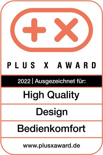 Vorschau Bild von Plus-X-Award in den Kategorien High Quality, Design
und Bedienkomfort