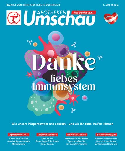 Titelbild Apotheken Umschau A Mai 2022, Österreich Die Verwendung
dieses Bildes ist für redaktionelle Zwecke honorarfrei, es darf
jedoch nur im Zusammenhang mit dieser Pressemeldung und mit
vollständigem Bildrechtehinweis veröffentlicht werden. / Weiterer
Text über ots und www.presseportal.de/nr/52678 / Die Verwendung
dieses Bildes ist für redaktionelle Zwecke unter Beachtung ggf.
genannter Nutzungsbedingungen honorarfrei. Veröffentlichung bitte
mit Bildrechte-Hinweis.