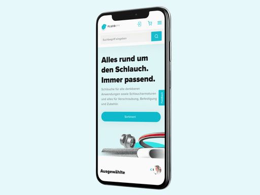 Vorschau Bild von FluidifyShop Startseite mobile. Der neue
Spryker-Shop von Fluidify.com
