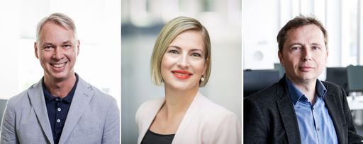 Neue Geschäftsführungen bei drei dpa-Töchtern: Frank Rumpf (li.)
bildet mit Edith Stier-Thompson die Doppelspitze von news aktuell.
Jirka Albig (r.) übernimmt bei dpa-infocom und Ira Kugel (Mitte) bei
dpa-infografik. / dpa stellt Geschäftsführungen von news aktuell,
dpa-infocom und dpa-infografik neu auf / Weiterer Text über ots und
www.presseportal.de/nr/8218 / Die Verwendung dieses Bildes ist für
redaktionelle Zwecke unter Beachtung ggf. genannter
Nutzungsbedingungen honorarfrei. Veröffentlichung bitte mit
Bildrechte-Hinweis.