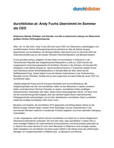 Vorschau Bild von PI Andrew Fuchs neuer db CEO