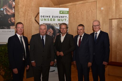 v.l.n.r.: Peter Amreich, LH Hermann Schützenhöfer, LR Christopher
Drexler, Norbert Schnedl, Franz Gosch