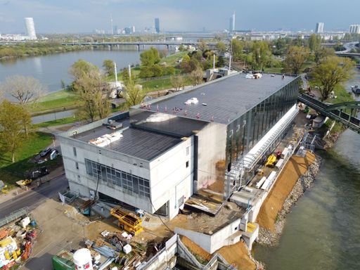 Bild zu OTS - Baustelle des Boku Wasserbaulabors DREAM RRMC
Vienna