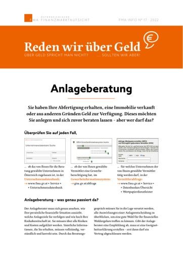 Vorschau Bild von "Reden wir über Geld": Anlageberatung