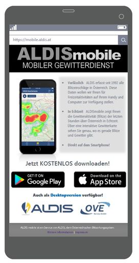 ALDISmobile: Live Gewitterkarte jetzt neu als App