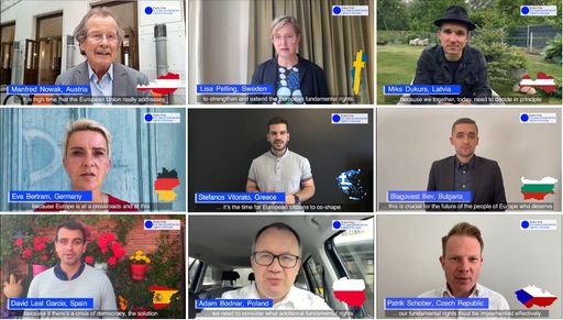  Initiative Jeder Mensch: Unterstützer aus den
verschiedenen EU-Ländern bekräftigen, warum es jetzt einen
Verfassungskonvent braucht