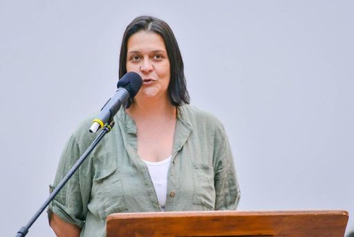 Sanela Klepić, Projektpartnerinder SOS Balkanroute,
sagt vor dem Asyl Tribunal aus.