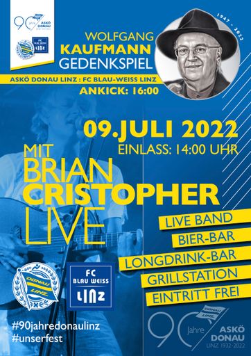  Am 09.07.2022 wird das Wolfgang Kaufmann-Gedenkspiel zwischen
Donau Linz und Blau-Weiß Linz ausgetragen.
