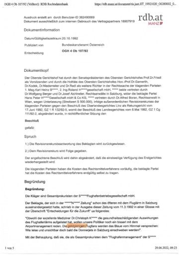 Vorschau Bild von OGH-Entscheidung