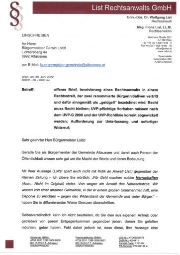 Vorschau Bild von offener Brief an Bürgermeister Loitzl
