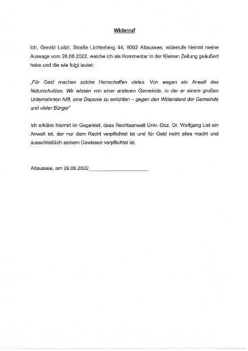 Vorschau Bild von Widerruf an Bürgermeister Loitzl