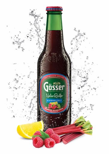 Der Gösser NaturRadler alkoholfrei
Himbeer-Rhabarber ist nach einer Limited Edition im Vorjahr nun
dauerhaft erhältlich.